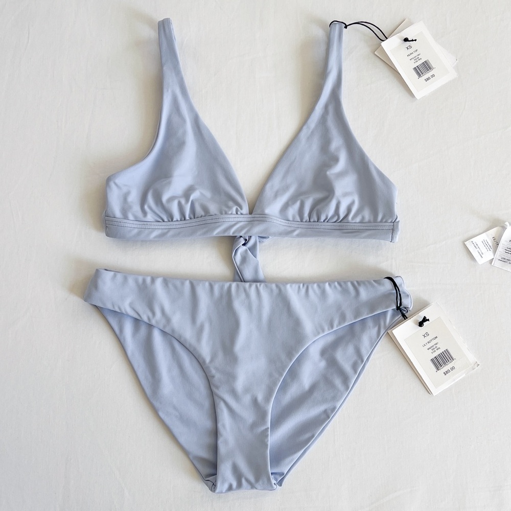 Onia Keira Bikini Top (XS) + Lily Bottom (XS) | Solid Iris | NWT
